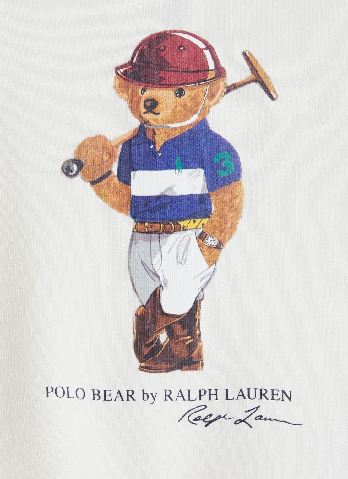 Ralph Lauren Sweater met logoprint - detail gebroken wit