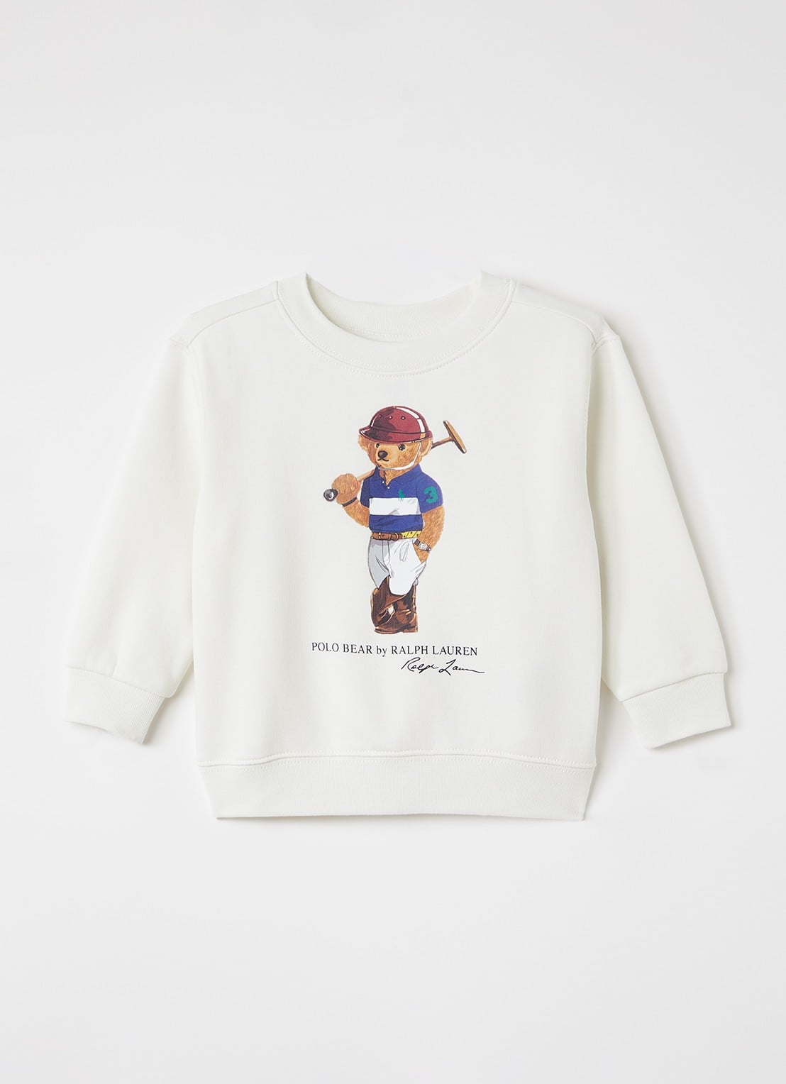 Ralph Lauren Sweater met logoprint - voorkant 2 gebroken wit
