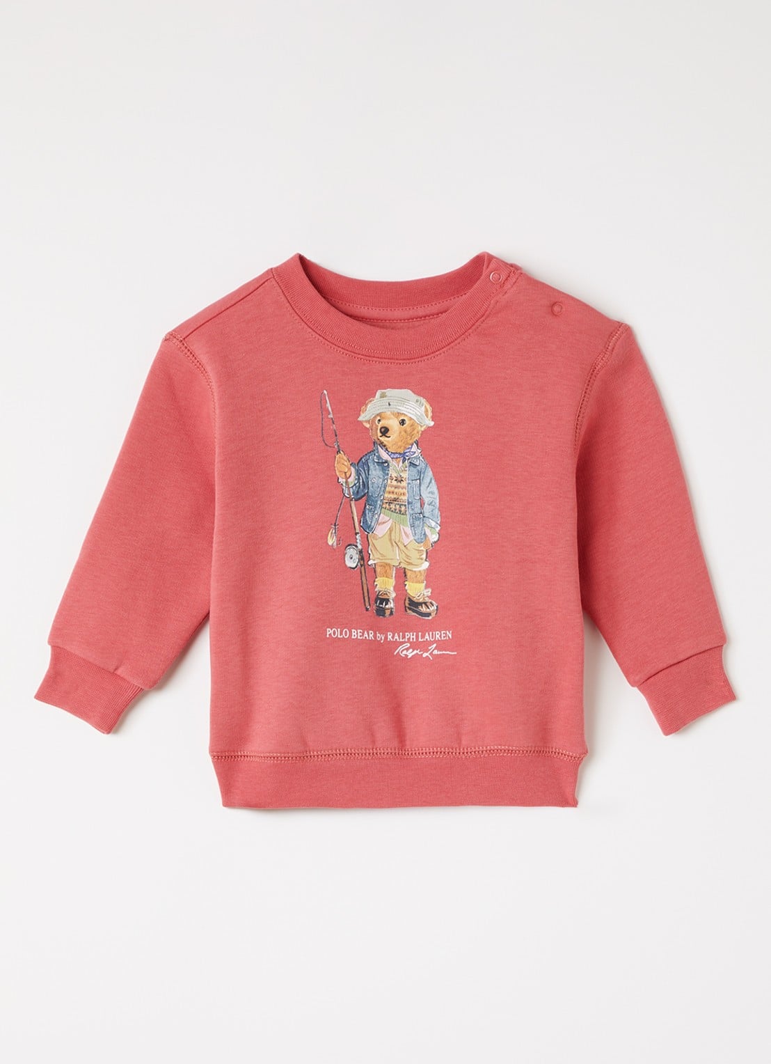 Ralph Lauren Sweater met logoprint - voorkant 2 koraalrood