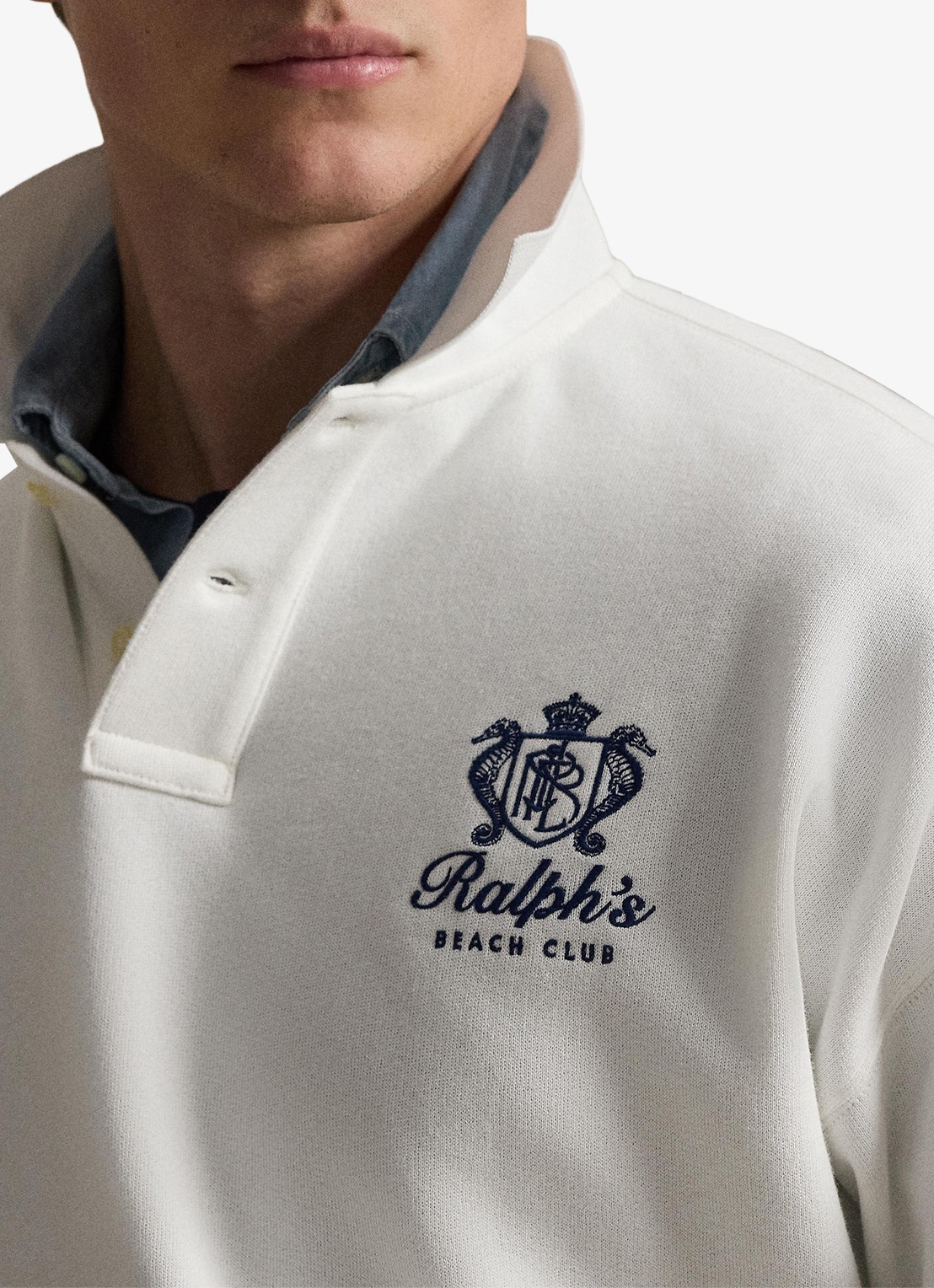 Ralph Lauren Sweater met polokraag en logo - detail 2 white / wit