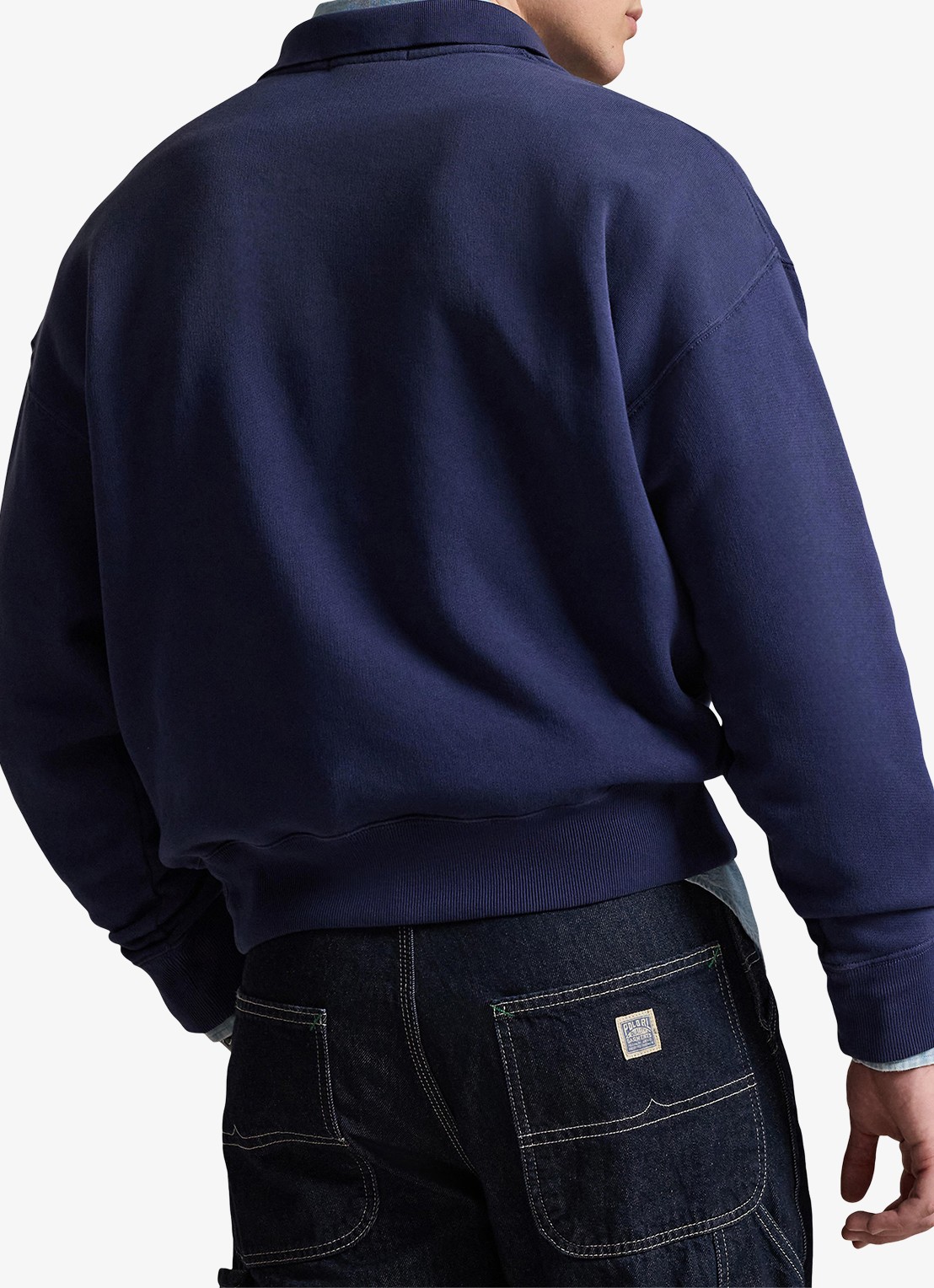 Ralph Lauren Sweater met polokraag en logo - achterkant 5 dark cobalt / donkerblauw