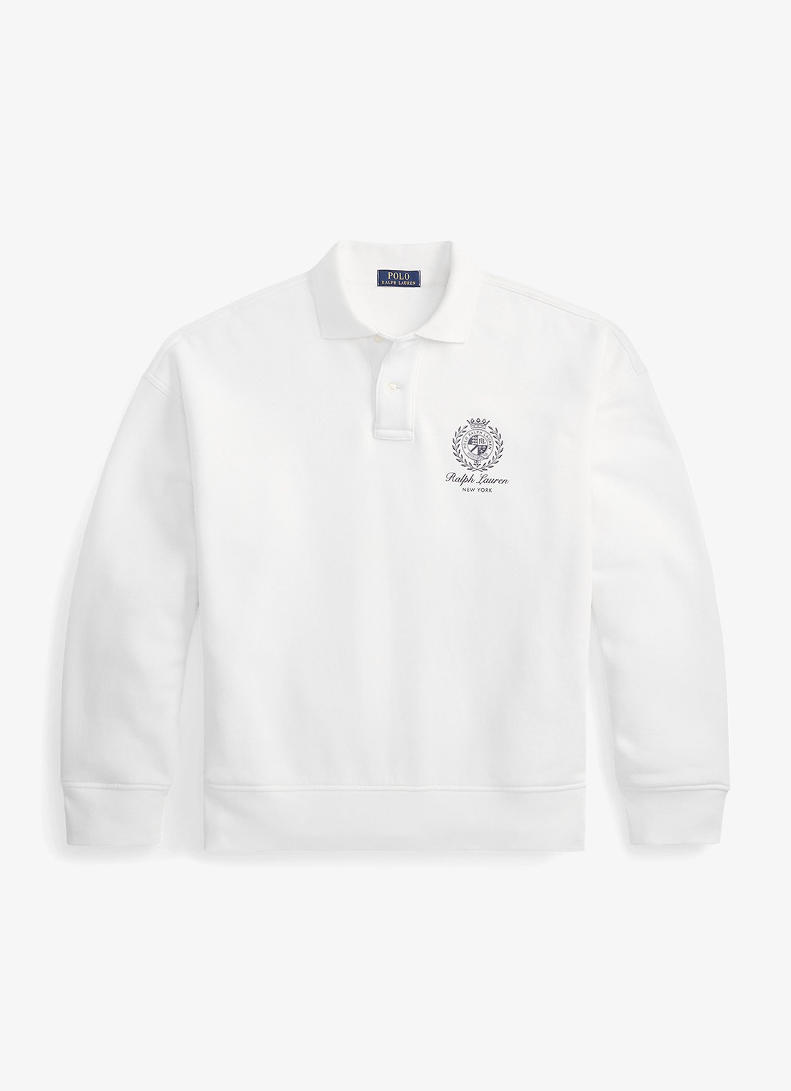Ralph Lauren Sweater met polokraag en logo - voorkant white / wit