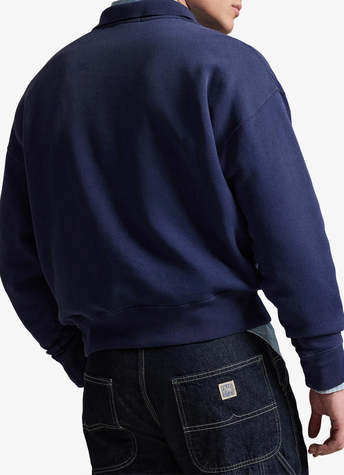 Ralph Lauren Sweater met polokraag en logoborduring - achterkant 5 dark cobalt / donkerblauw