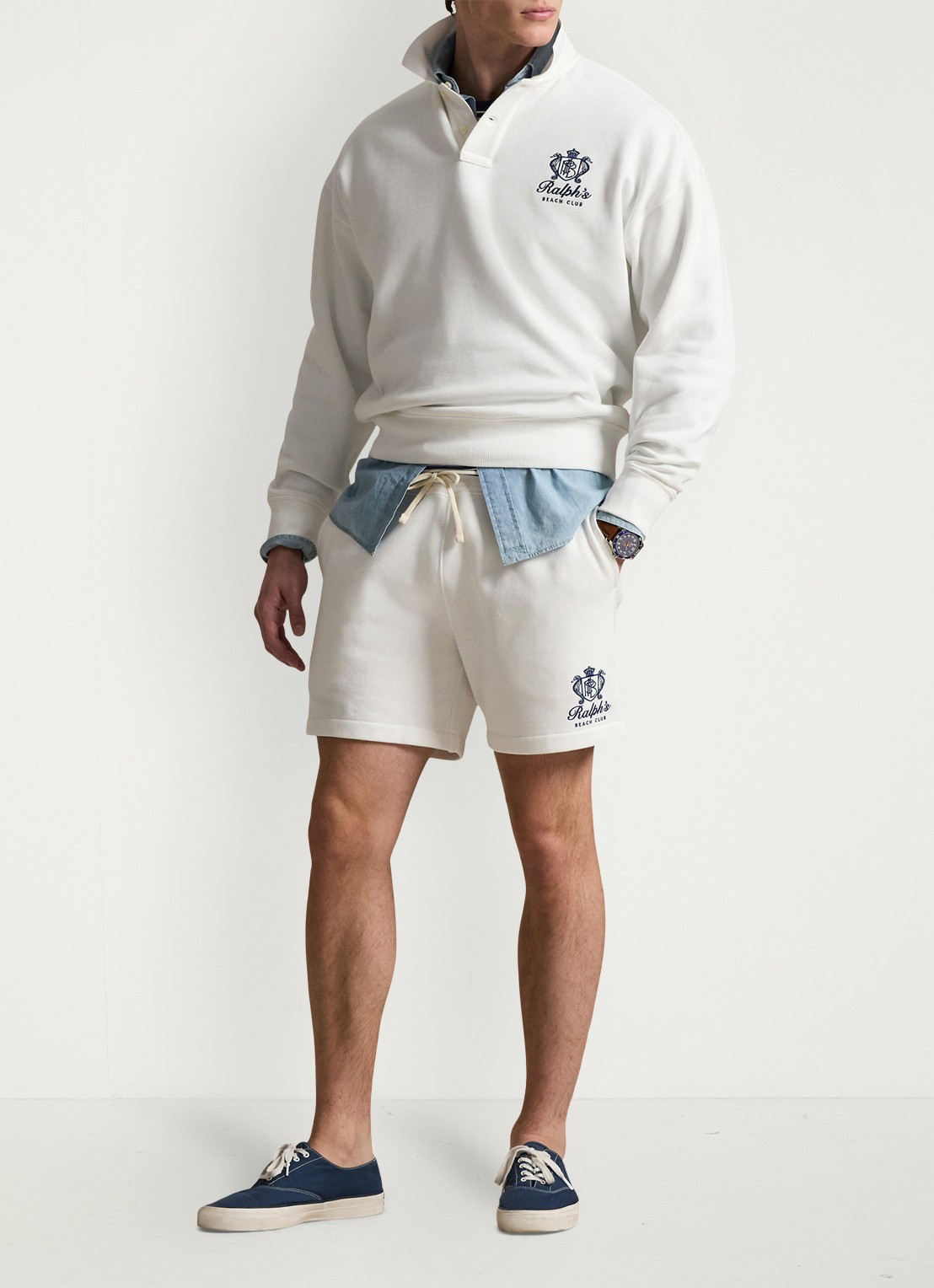 Ralph Lauren Sweater met polokraag en logoborduring - detail 3 white / wit