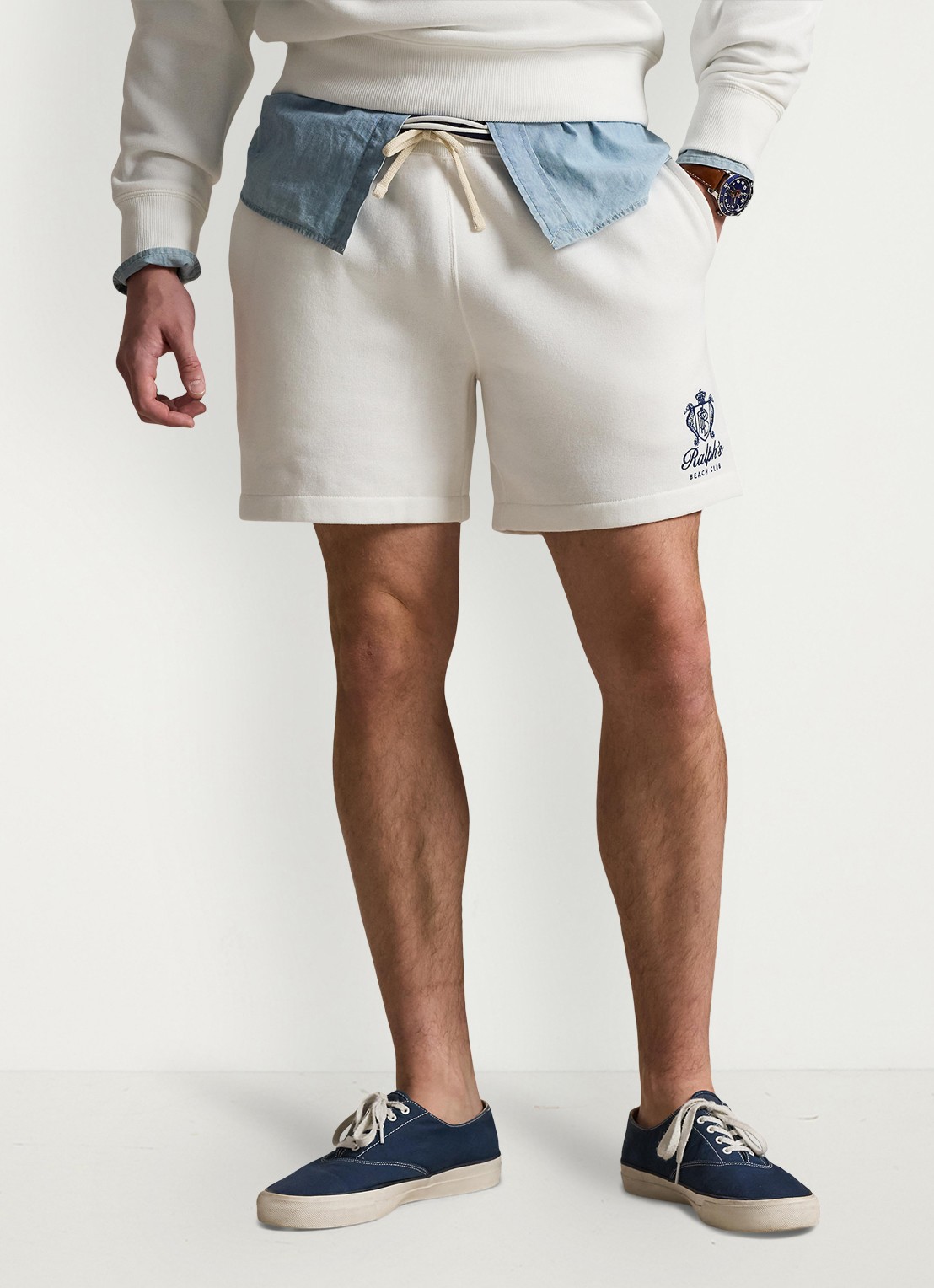 Ralph Lauren Sweater met polokraag en logoborduring - voorkant 2 white / wit