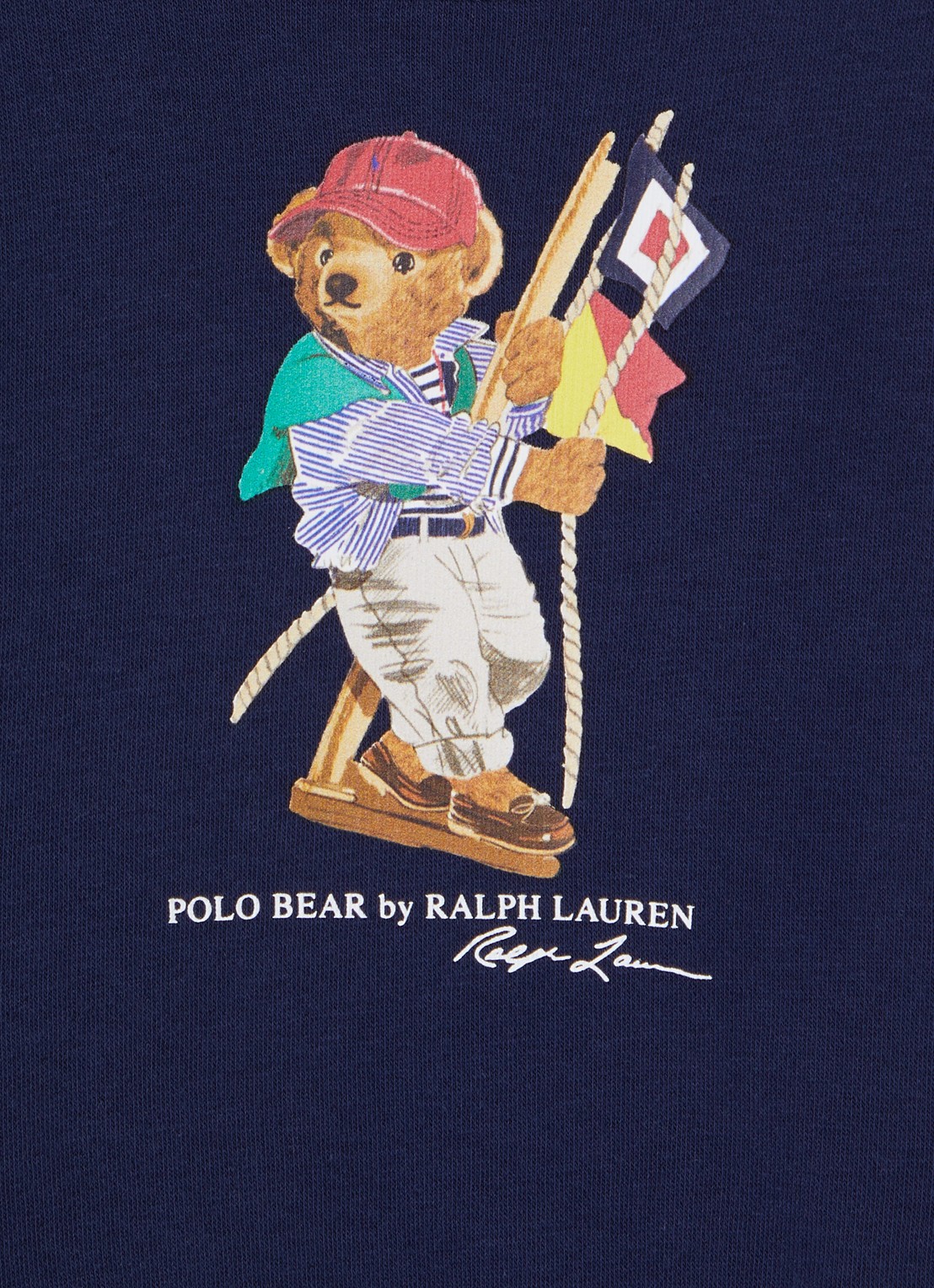 Ralph Lauren Sweater met print en logo - detail donkerblauw