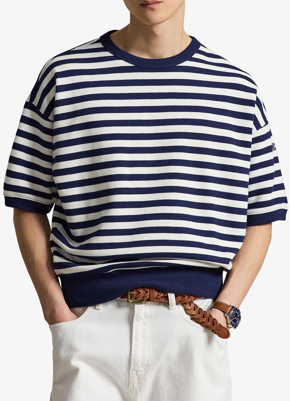 Ralph Lauren Sweater met streepprint - detail 4 newport navy/white / donkerblauw