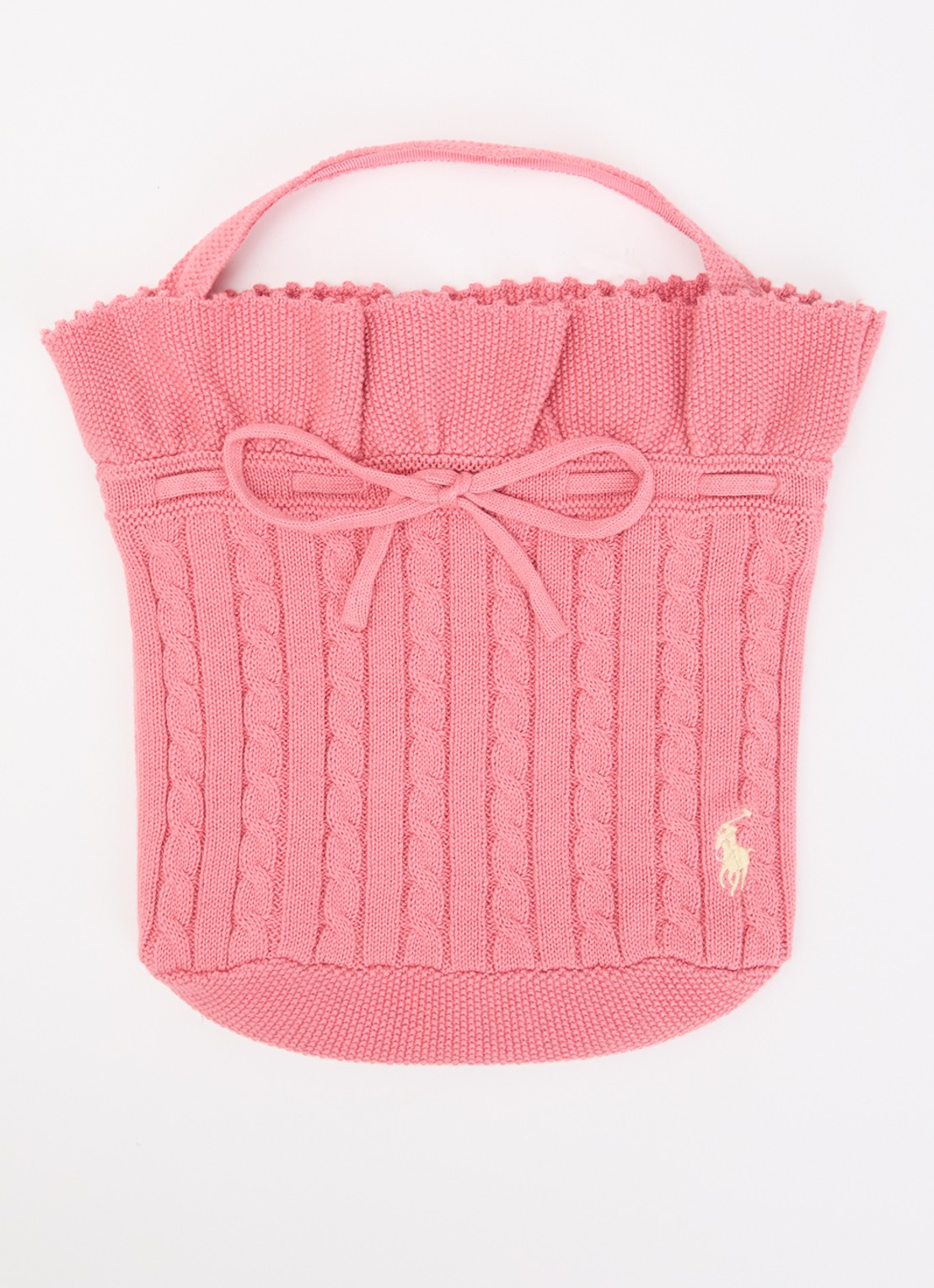 Ralph Lauren Sweater mini tas met logo - voorkant roze