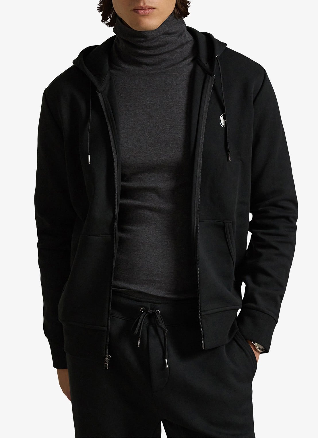 Ralph Lauren Sweatvest met capuchon en logoborduring - detail polo black
