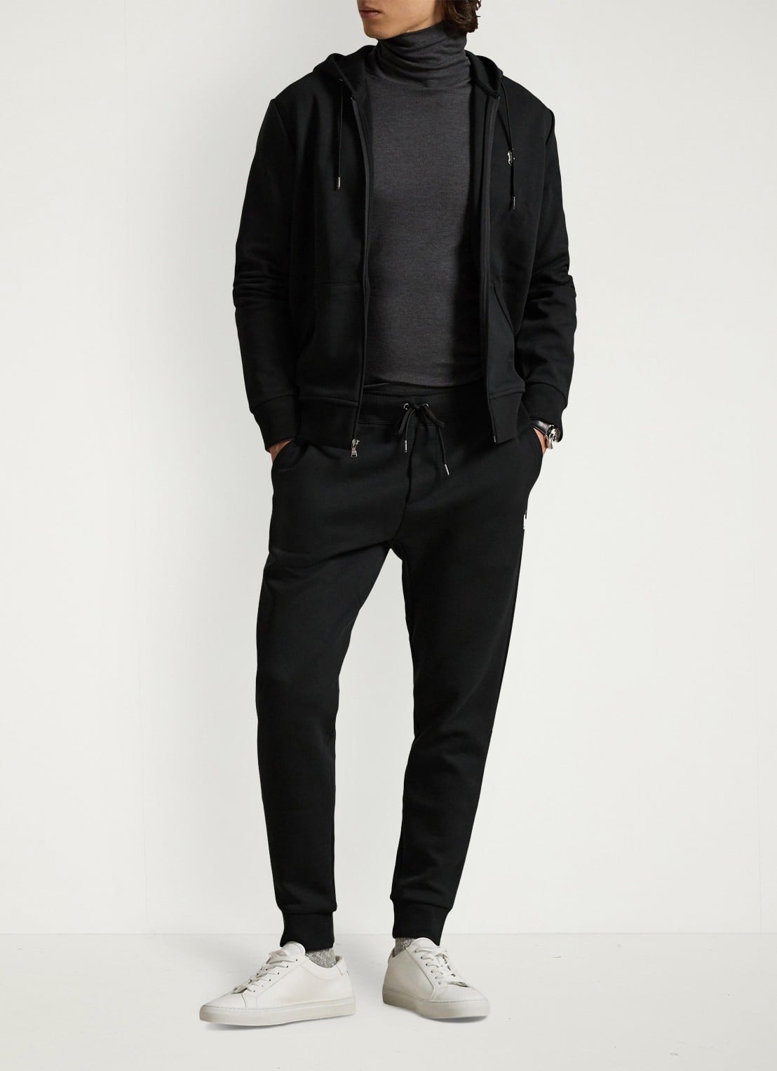 Ralph Lauren Sweatvest met capuchon en logoborduring - voorkant 5 polo black