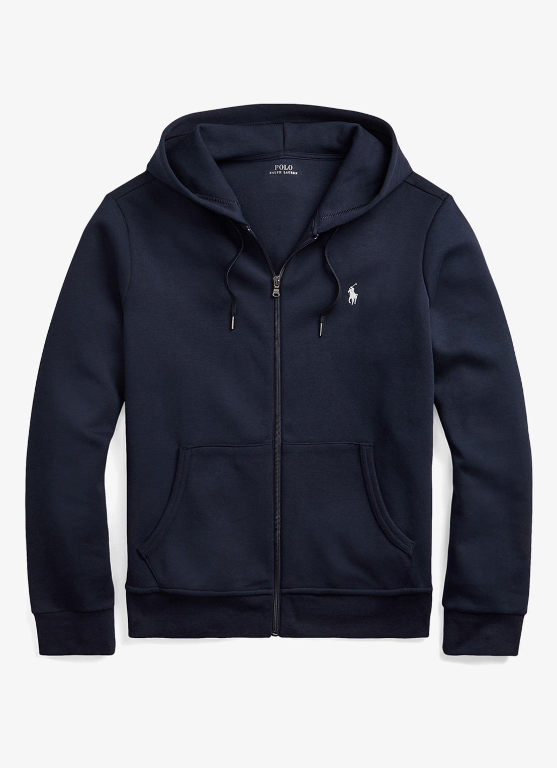 Ralph Lauren Sweatvest met capuchon en logoborduring - voorkant 2 aviator navy