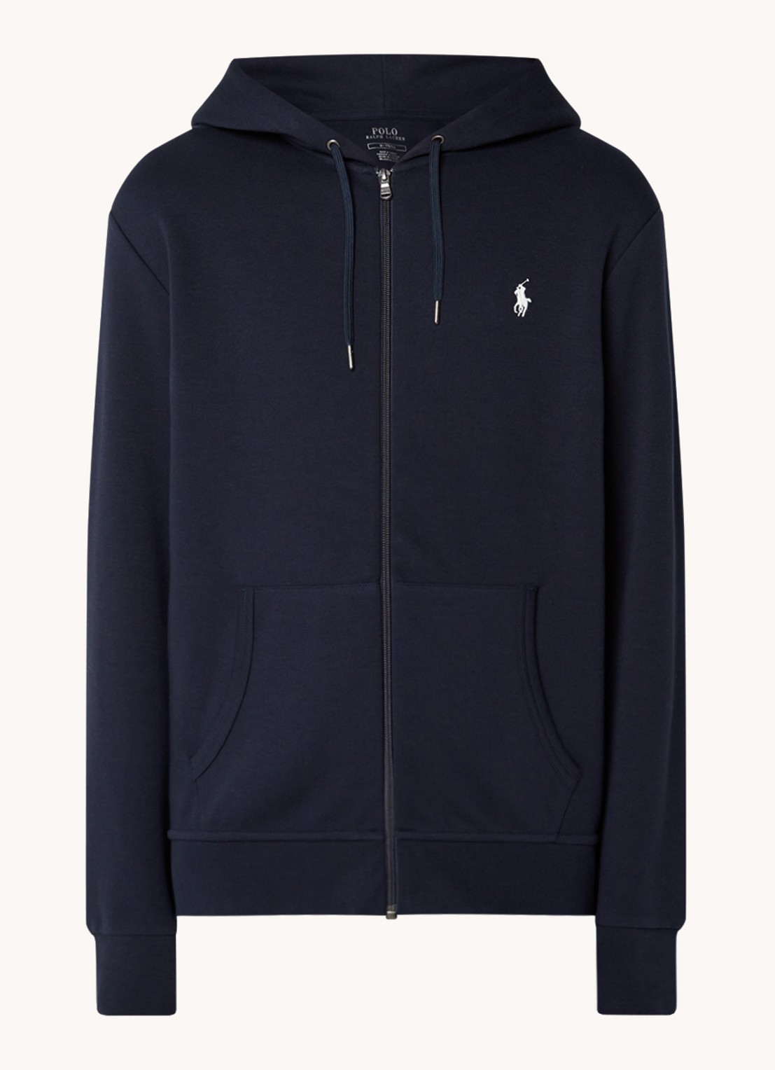Ralph Lauren Sweatvest met capuchon en logoborduring - voorkant 9 aviator navy
