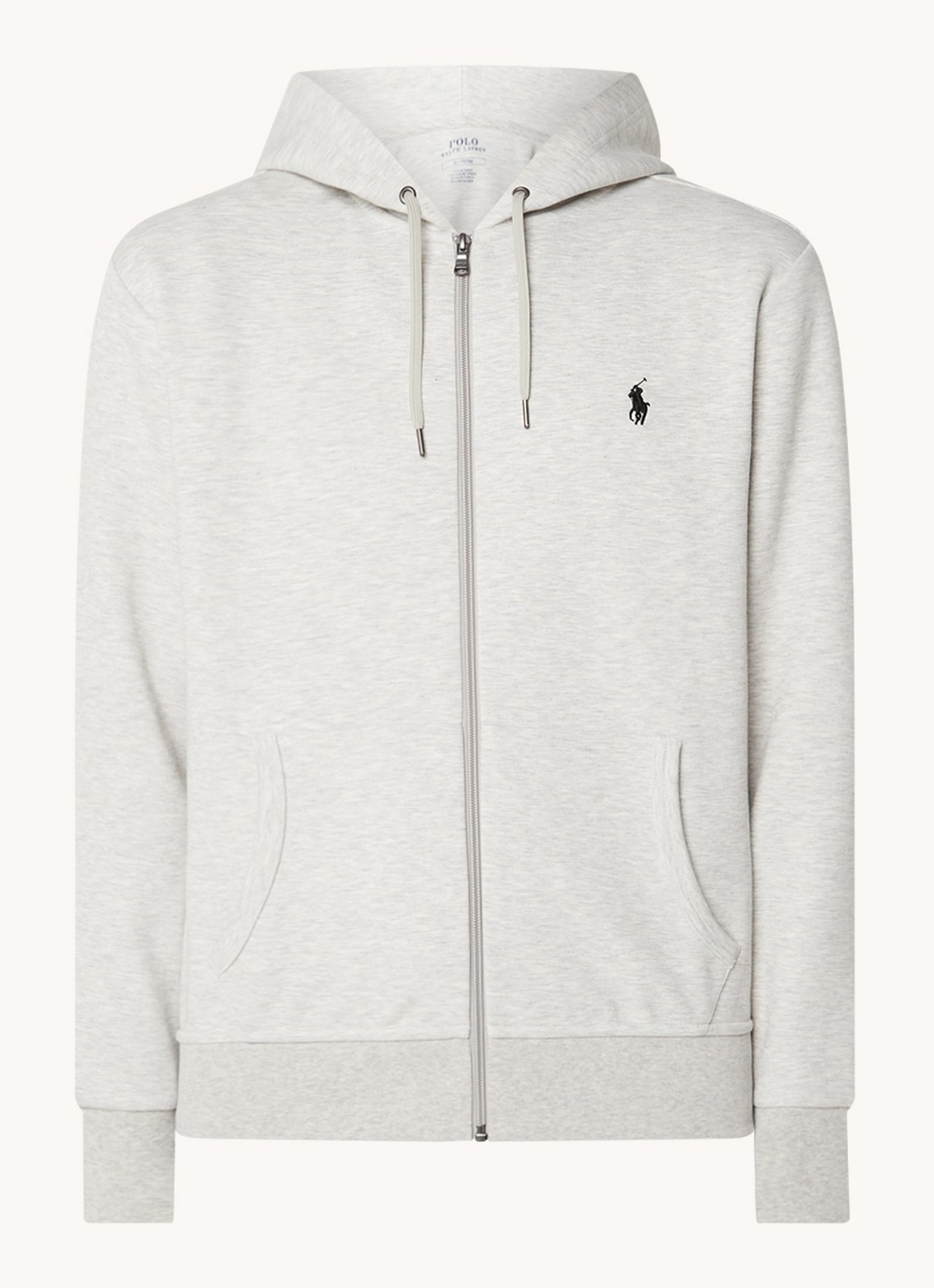Ralph Lauren Sweatvest met capuchon en logoborduring - voorkant 9 lt sport heather