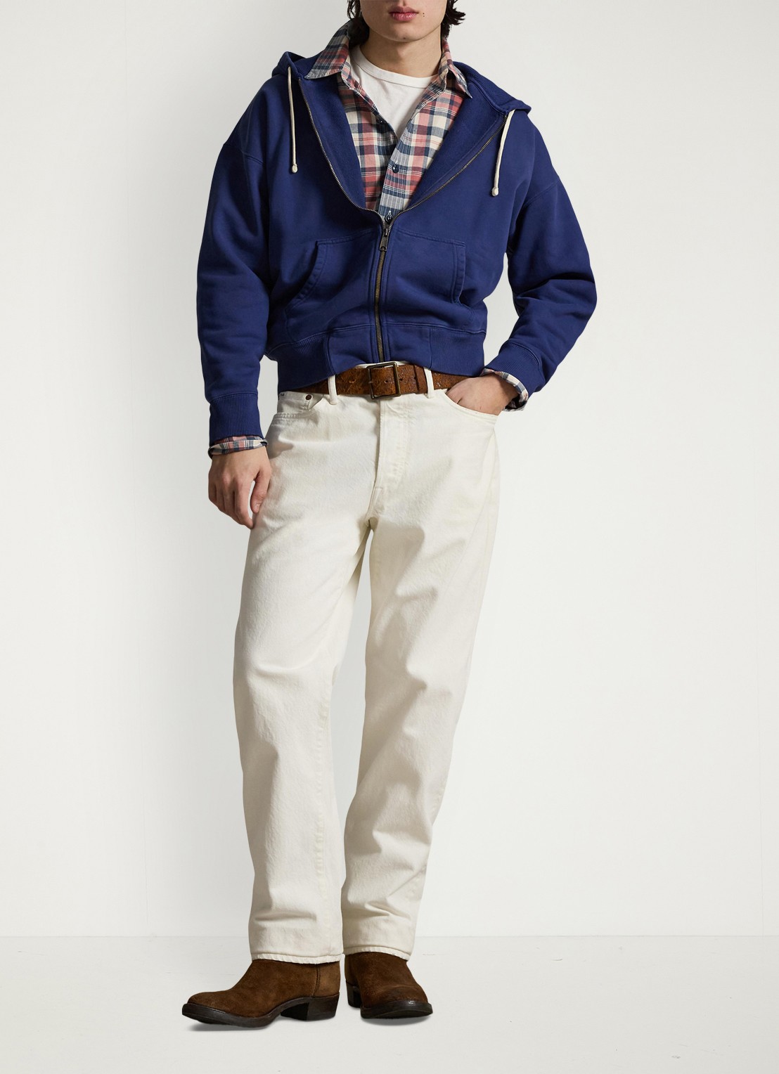 Ralph Lauren Sweatvest met capuchon en steekzakken - voorkant 2 dark cobalt-2x28