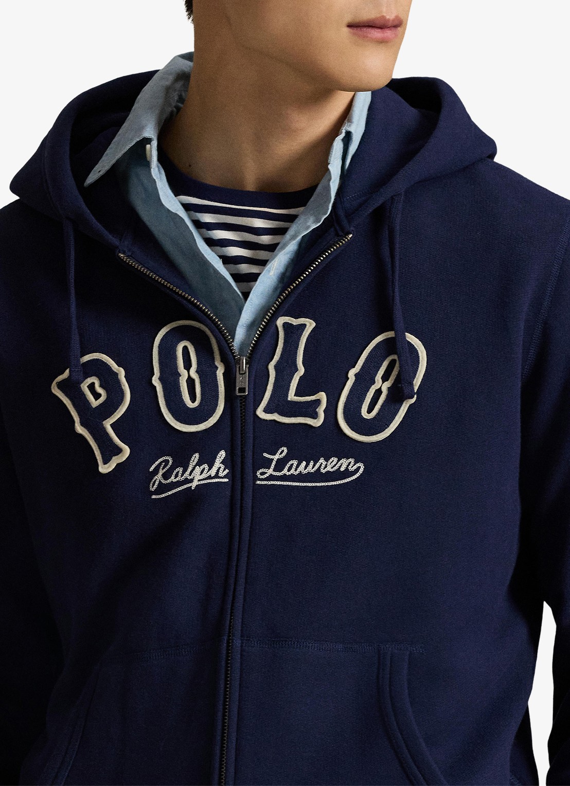Ralph Lauren Sweatvest met logo en capuchon  - detail 5 cruise navy / donkerblauw