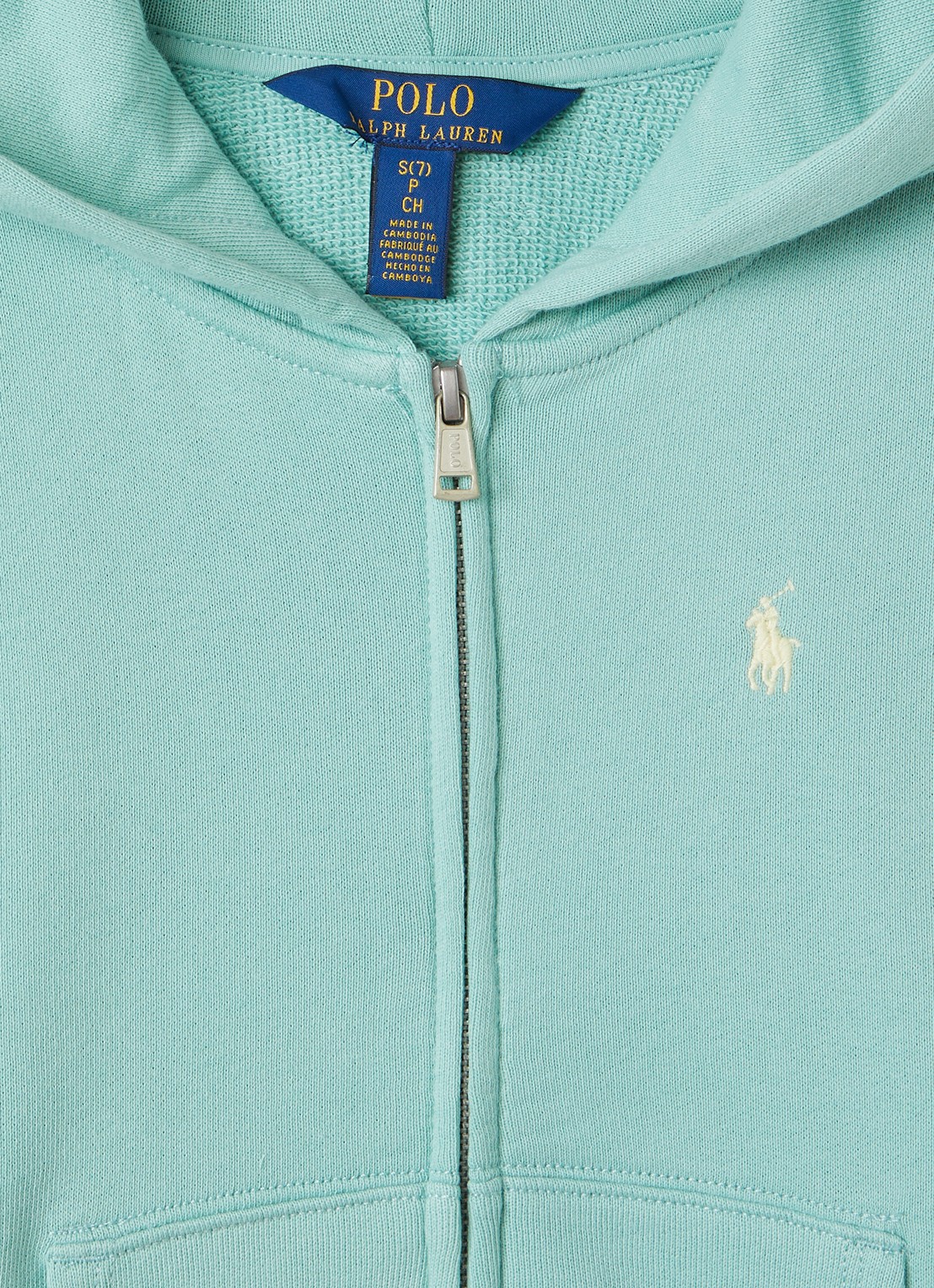 Ralph Lauren Sweatvest met logo - detail turquoise