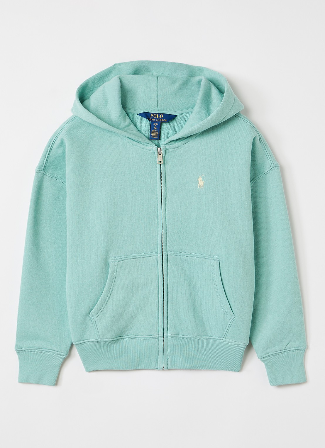 Ralph Lauren Sweatvest met logo - voorkant 2 turquoise