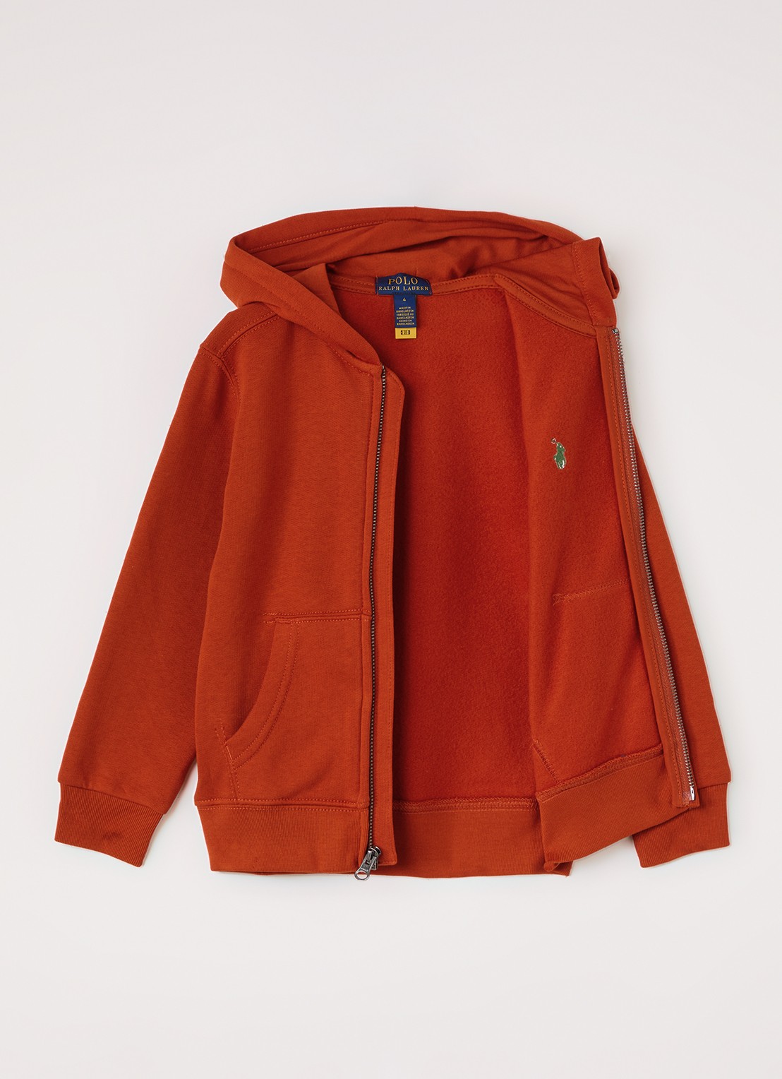 Ralph Lauren Sweatvest met logo - voorkant 3 oranje