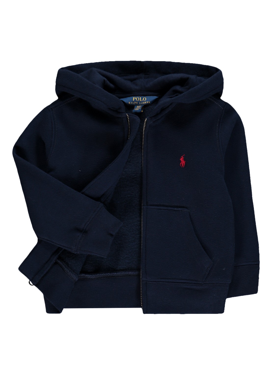 Ralph Lauren Sweatvest met logoborduring en capuchon - voorkant 2 donkerblauw