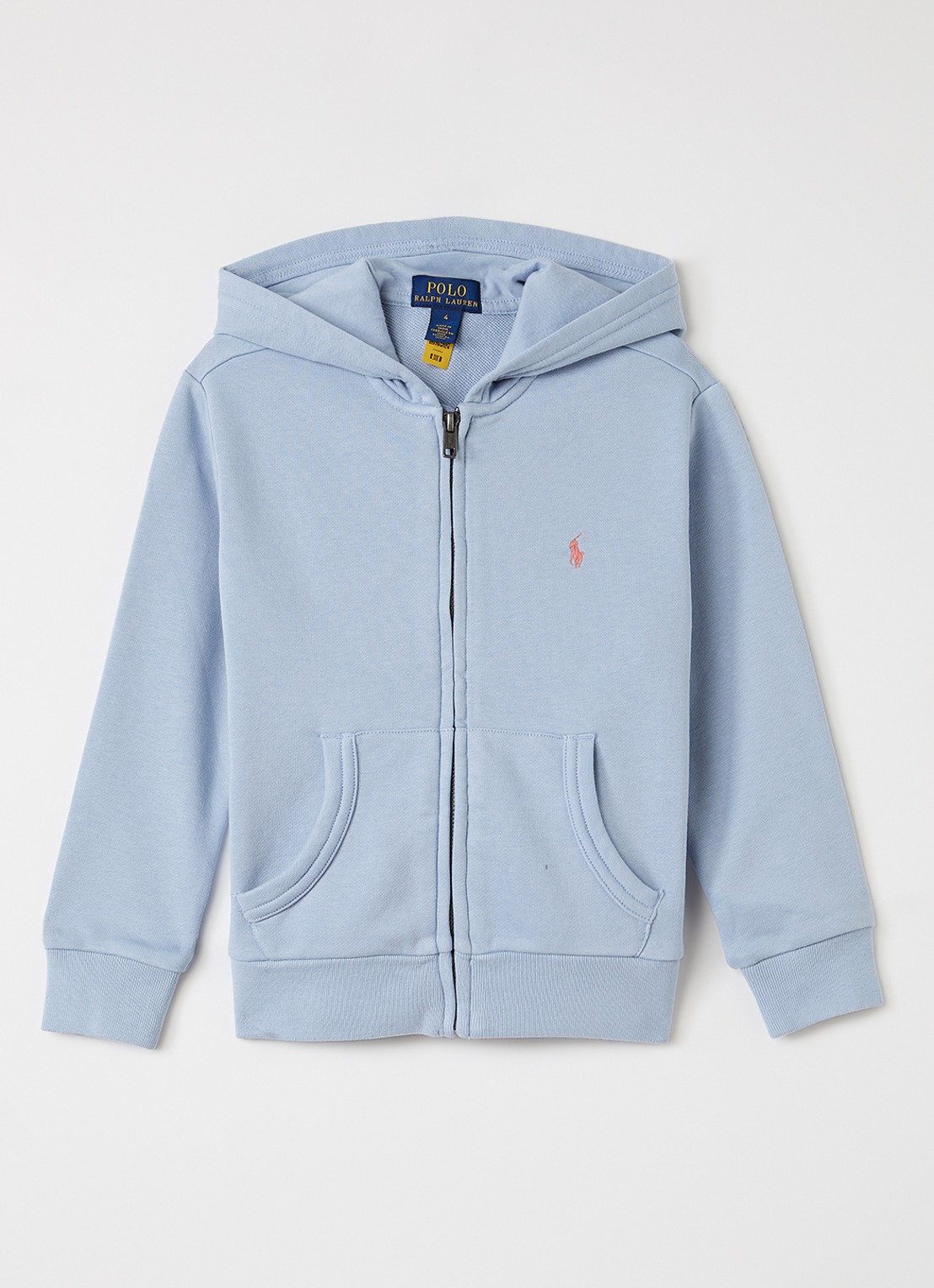 Ralph Lauren Sweatvest met logoborduring - voorkant blauwgrijs