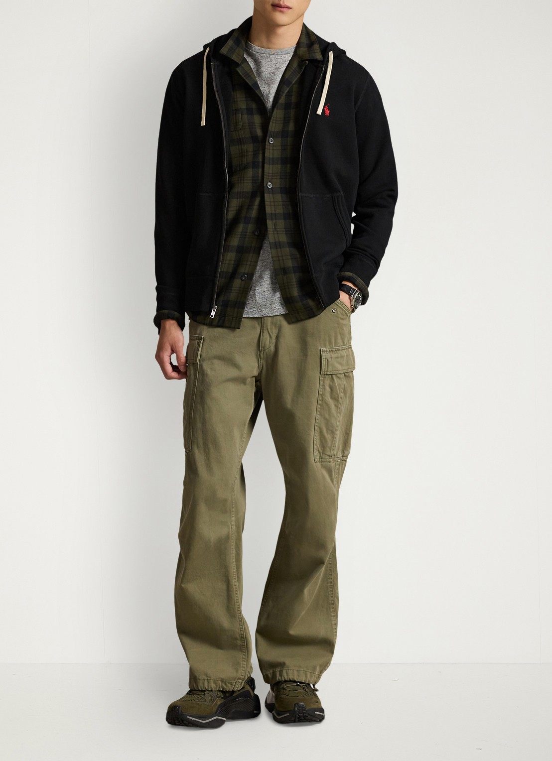 Ralph Lauren Sweatvest met logoborduring - voorkant 3 zwart