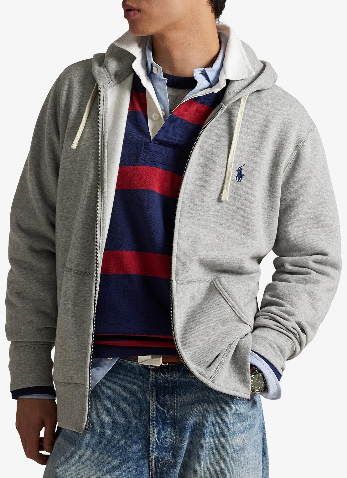 Ralph Lauren Sweatvest met logoborduring - detail 4 andover heather / grijs