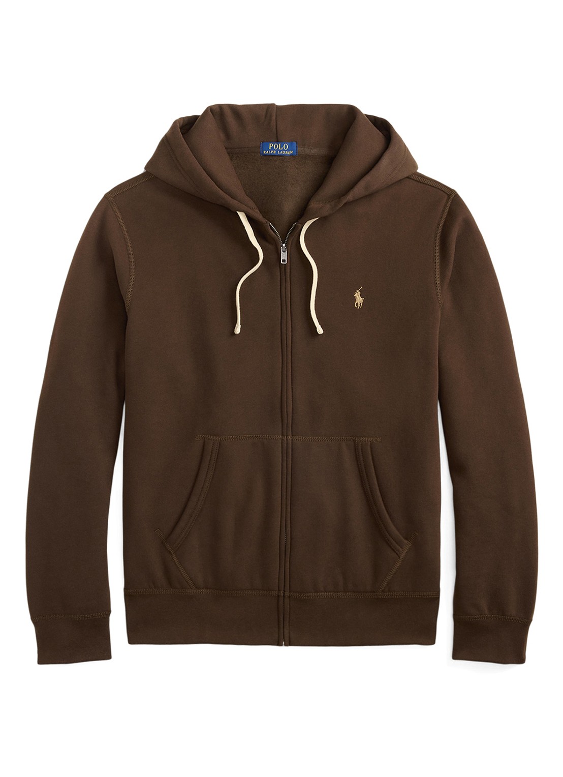 Ralph Lauren Sweatvest met logoborduring - voorkant nutmeg brown / bruin