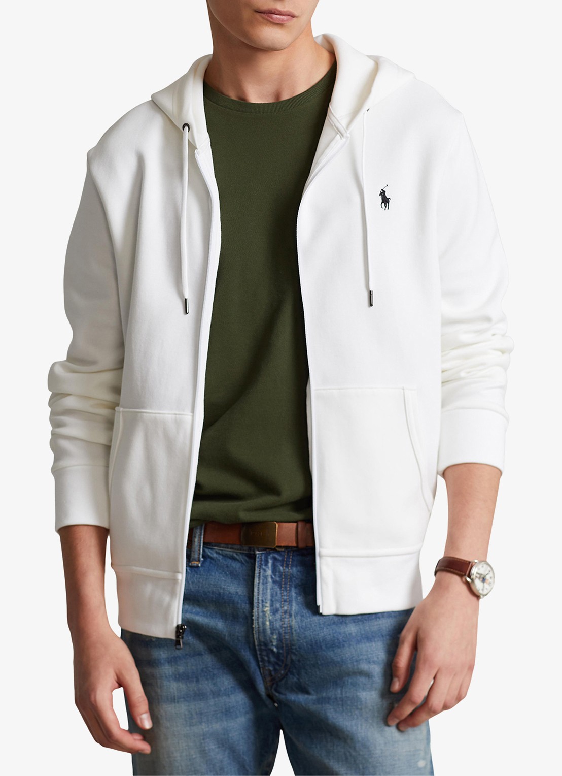 Ralph Lauren Sweatvest met steekzakken en logoborduring - detail 6 white / wit