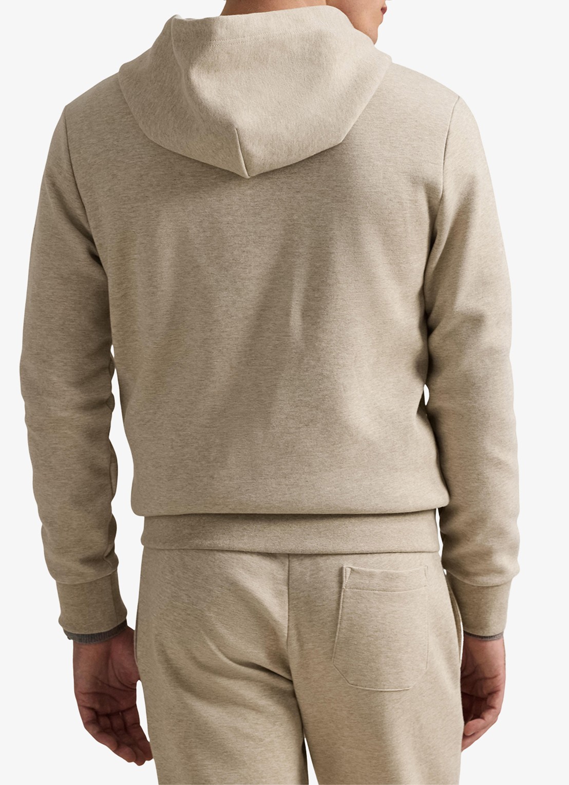 Ralph Lauren Sweatvest met steekzakken en logoborduring - achterkant tuscan beige / beige