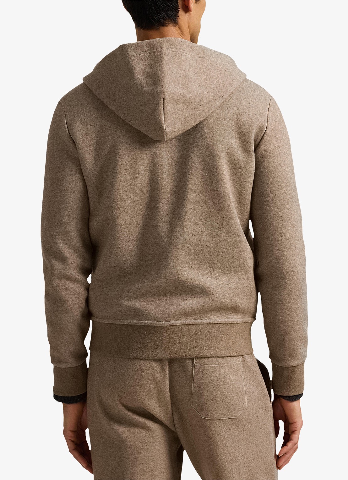 Ralph Lauren Sweatvest met steekzakken en logoborduring - achterkant 3 brown heather / bruin