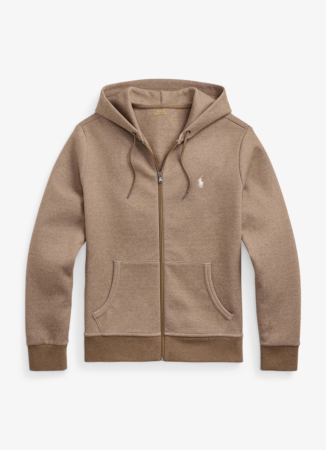 Ralph Lauren Sweatvest met steekzakken en logoborduring - voorkant 4 brown heather / bruin
