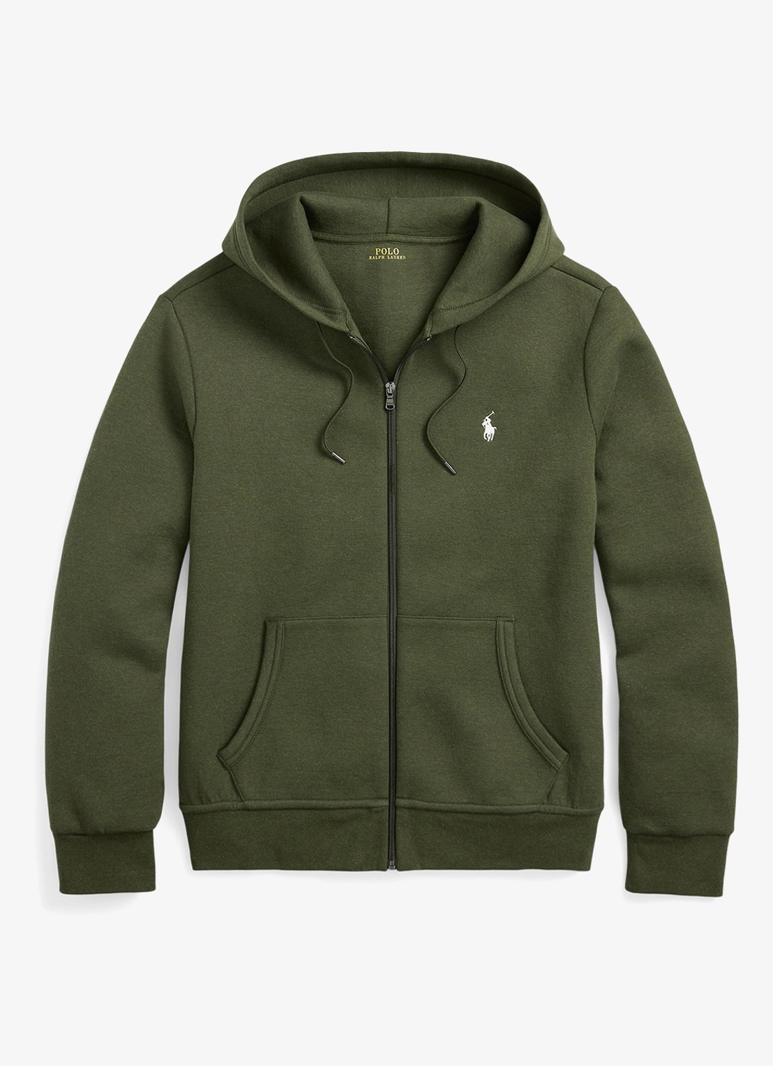 Ralph Lauren Sweatvest met steekzakken en logoborduring - voorkant 3 alphine heather / legergroen