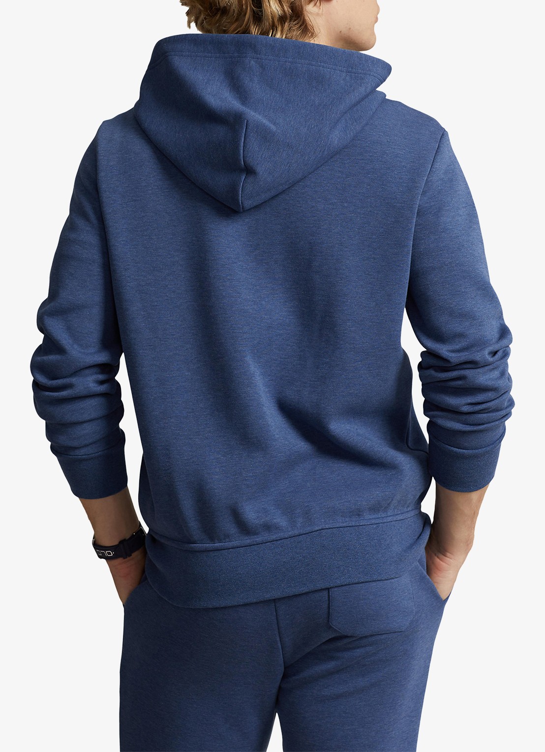 Ralph Lauren Sweatvest met steekzakken en logoborduring - achterkant 4 derby blue heather / blauw