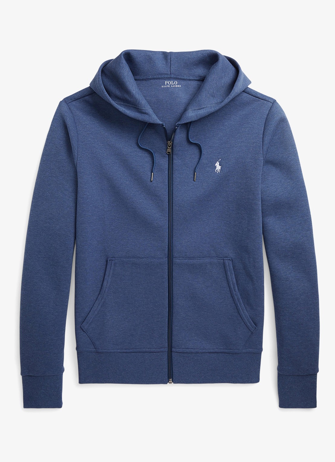 Ralph Lauren Sweatvest met steekzakken en logoborduring - voorkant 2 derby blue heather / blauw