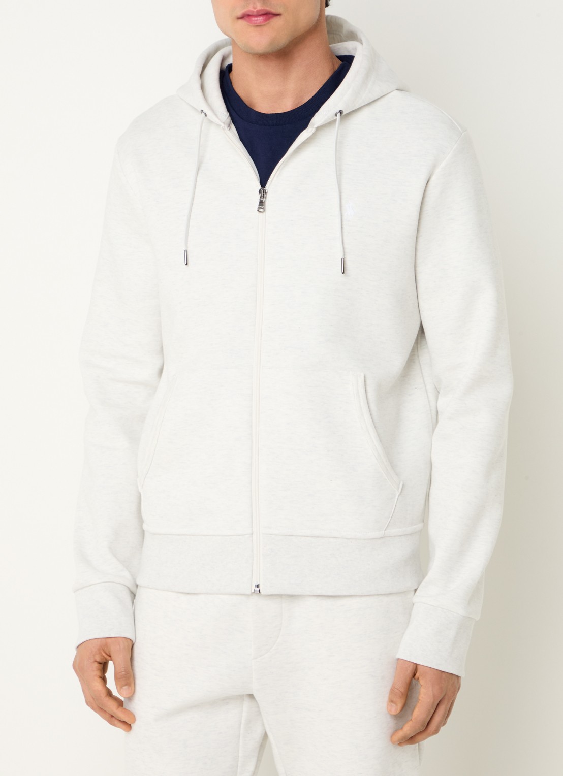 Ralph Lauren Sweatvest met steekzakken en logoborduring - detail soho heather / grijs