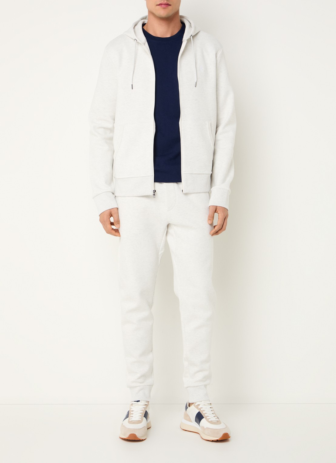 Ralph Lauren Sweatvest met steekzakken en logoborduring - voorkant 5 soho heather / grijs