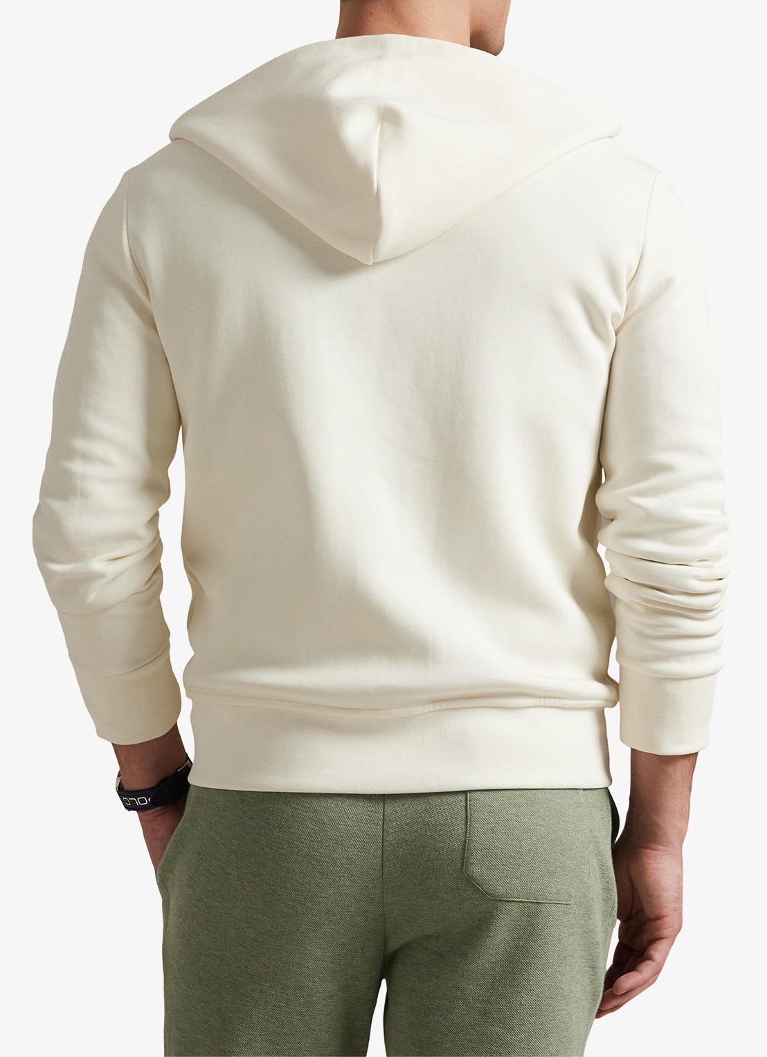 Ralph Lauren Sweatvest met steekzakken en logoborduring - achterkant pale cream / creme