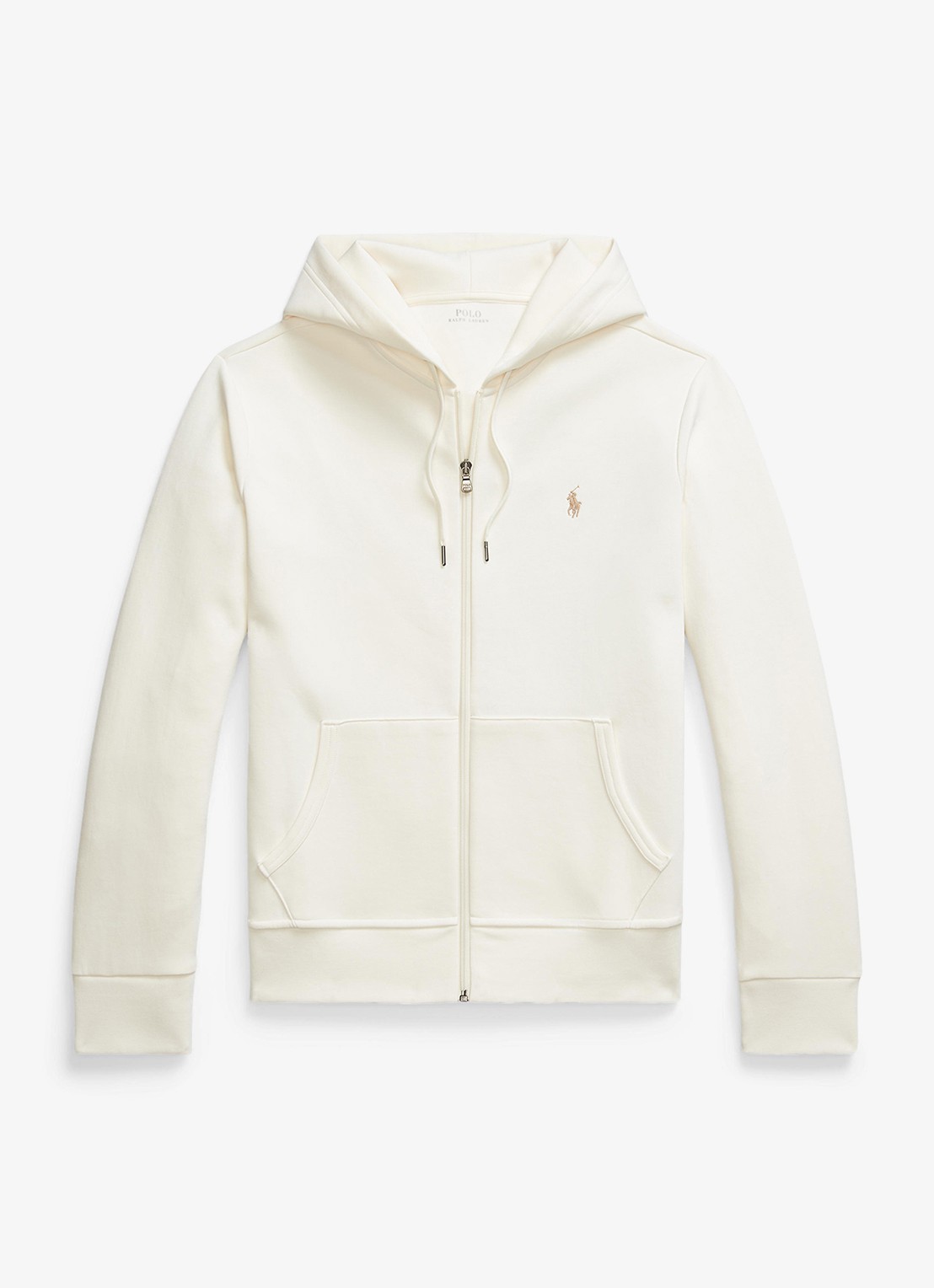 Ralph Lauren Sweatvest met steekzakken en logoborduring - voorkant 2 pale cream / creme