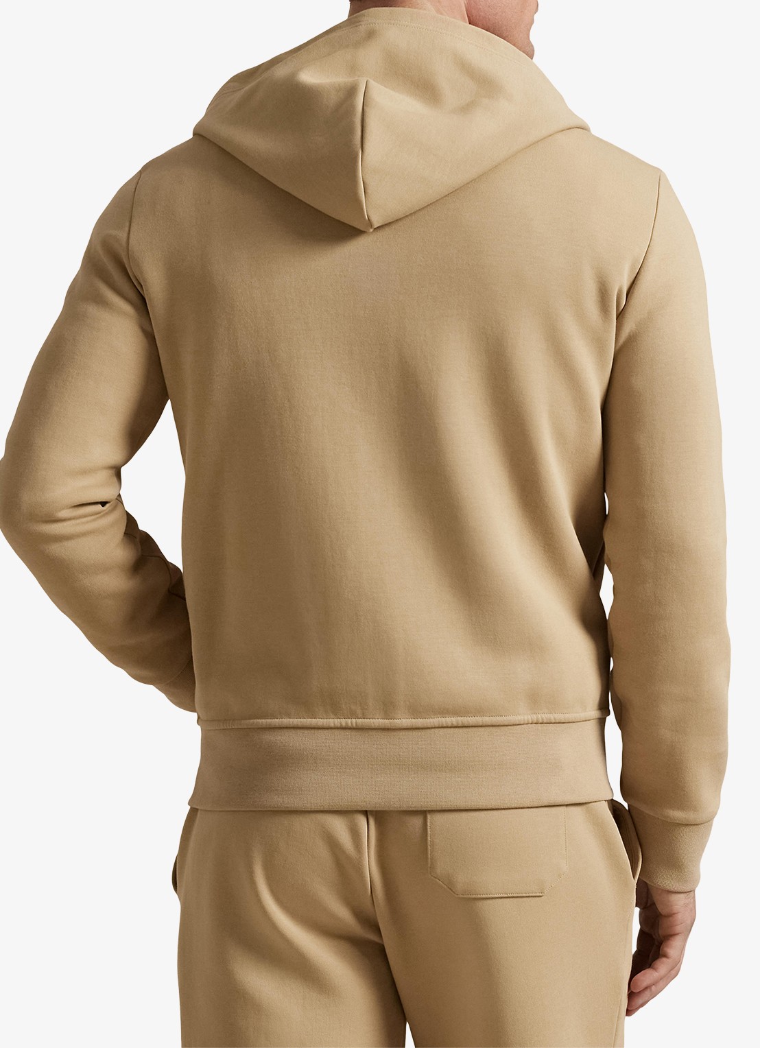 Ralph Lauren Sweatvest met steekzakken en logoborduring - achterkant vintage khaki / khaki