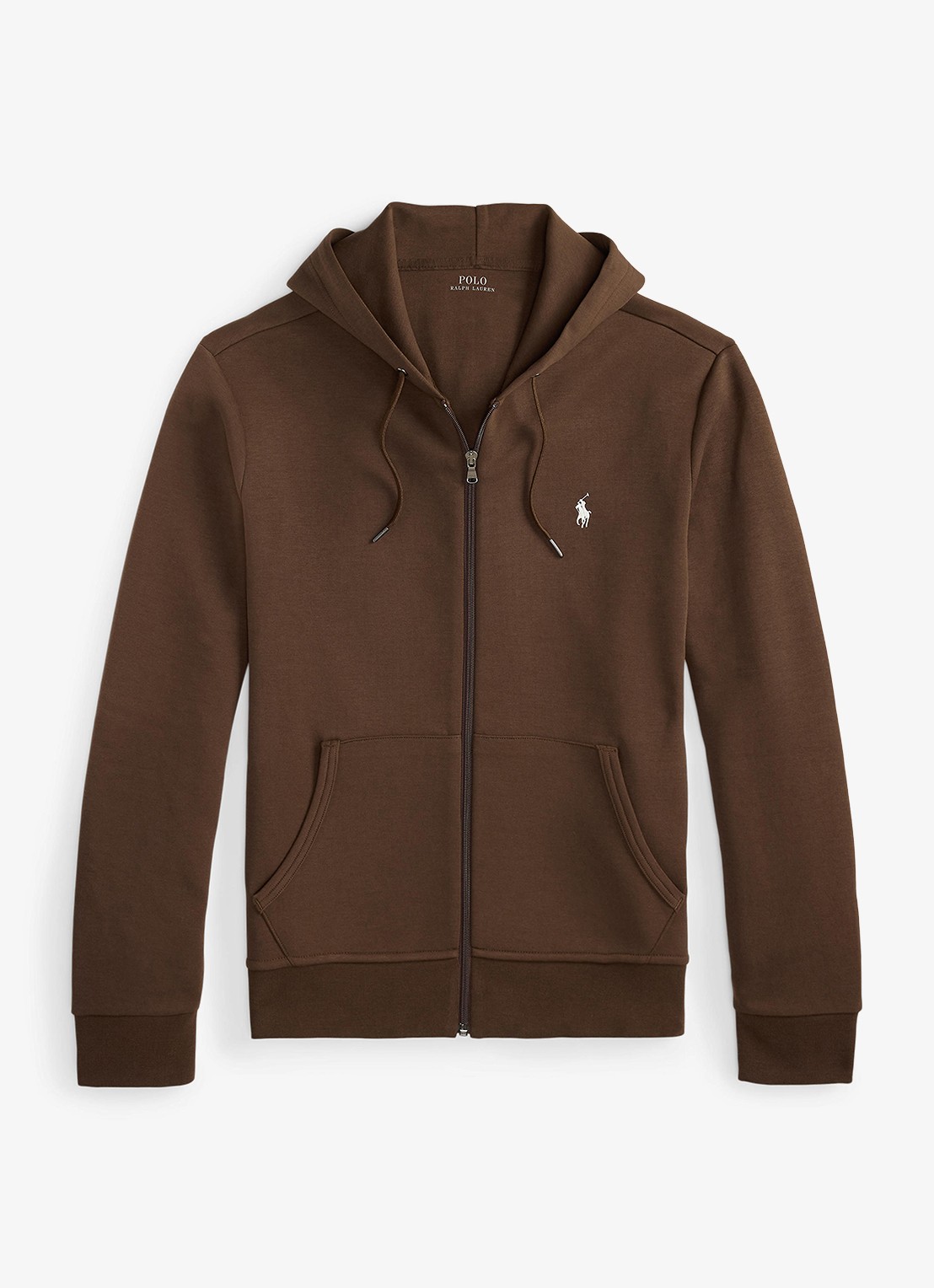 Ralph Lauren Sweatvest met steekzakken en logoborduring - voorkant 4 branch brown / bruin