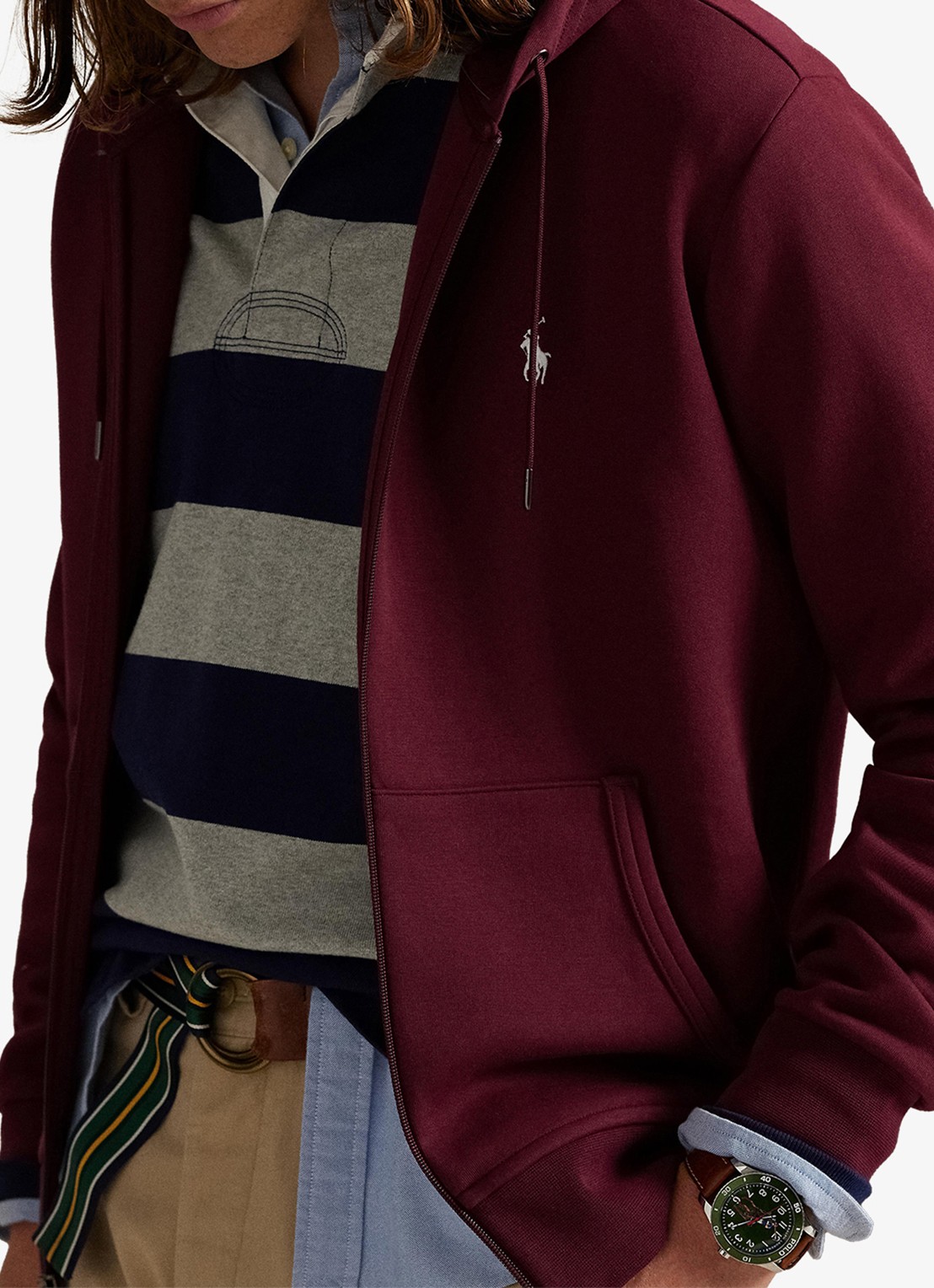 Ralph Lauren Sweatvest met steekzakken en logoborduring - detail 2 classic wine / wijnrood