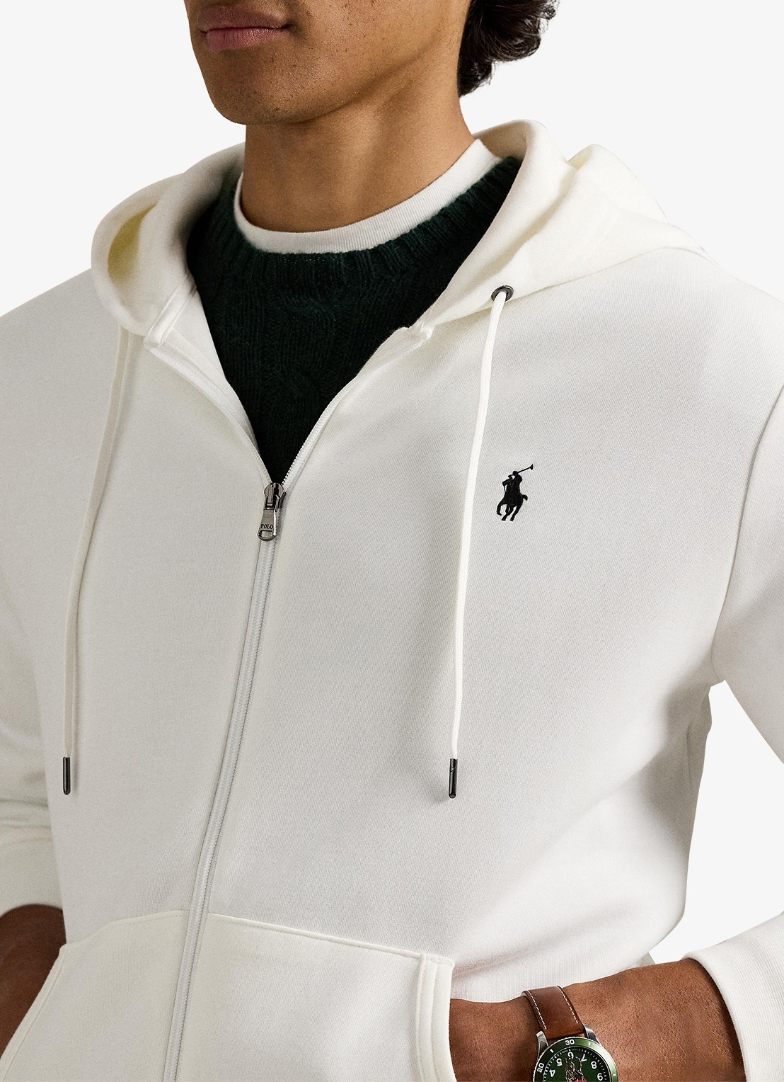 Ralph Lauren Sweatvest met steekzakken en logoborduring - detail 8 white / wit