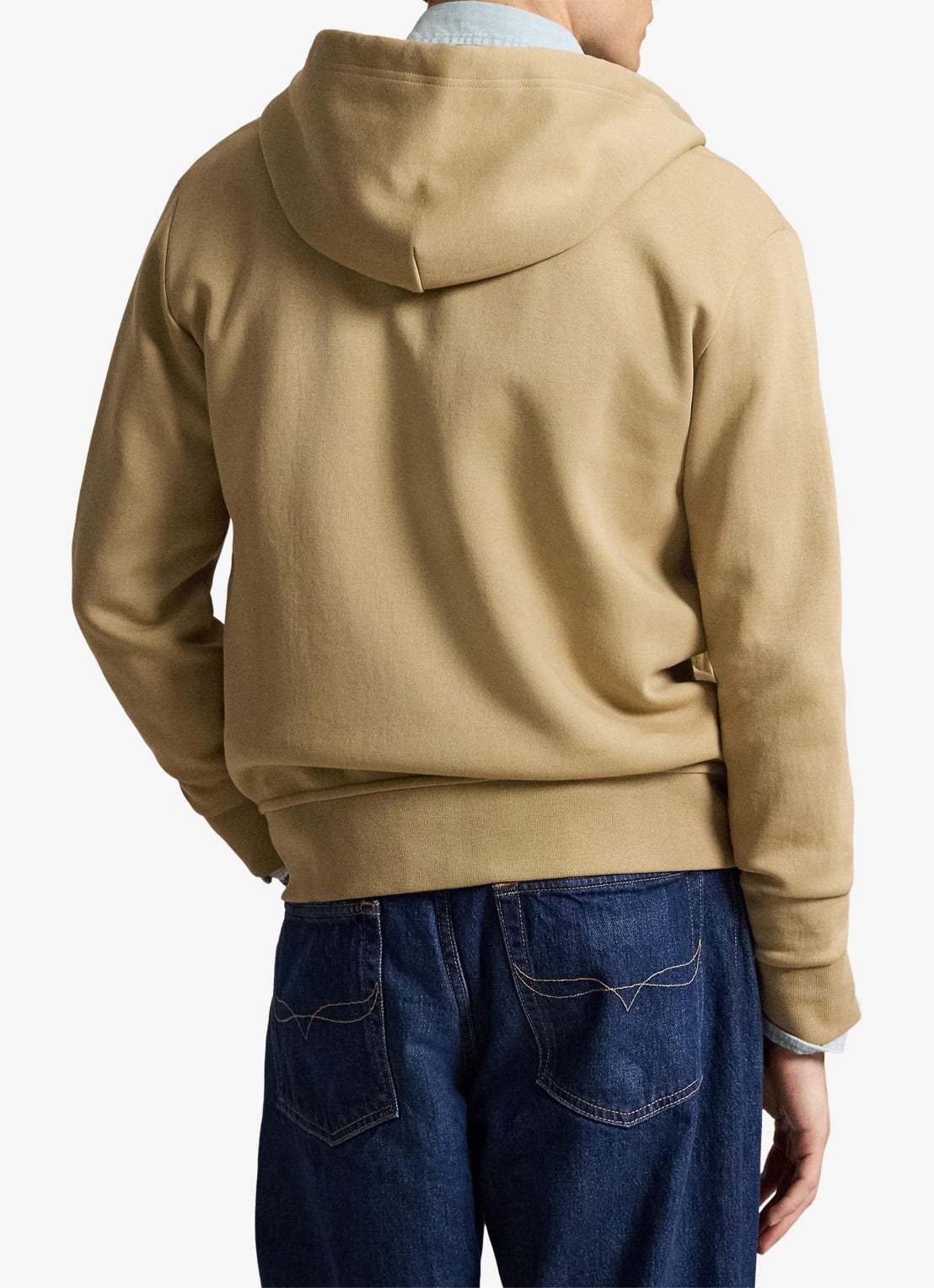 Ralph Lauren Sweatvest met steekzakken en logoborduring - achterkant 5 surrey tan / beige