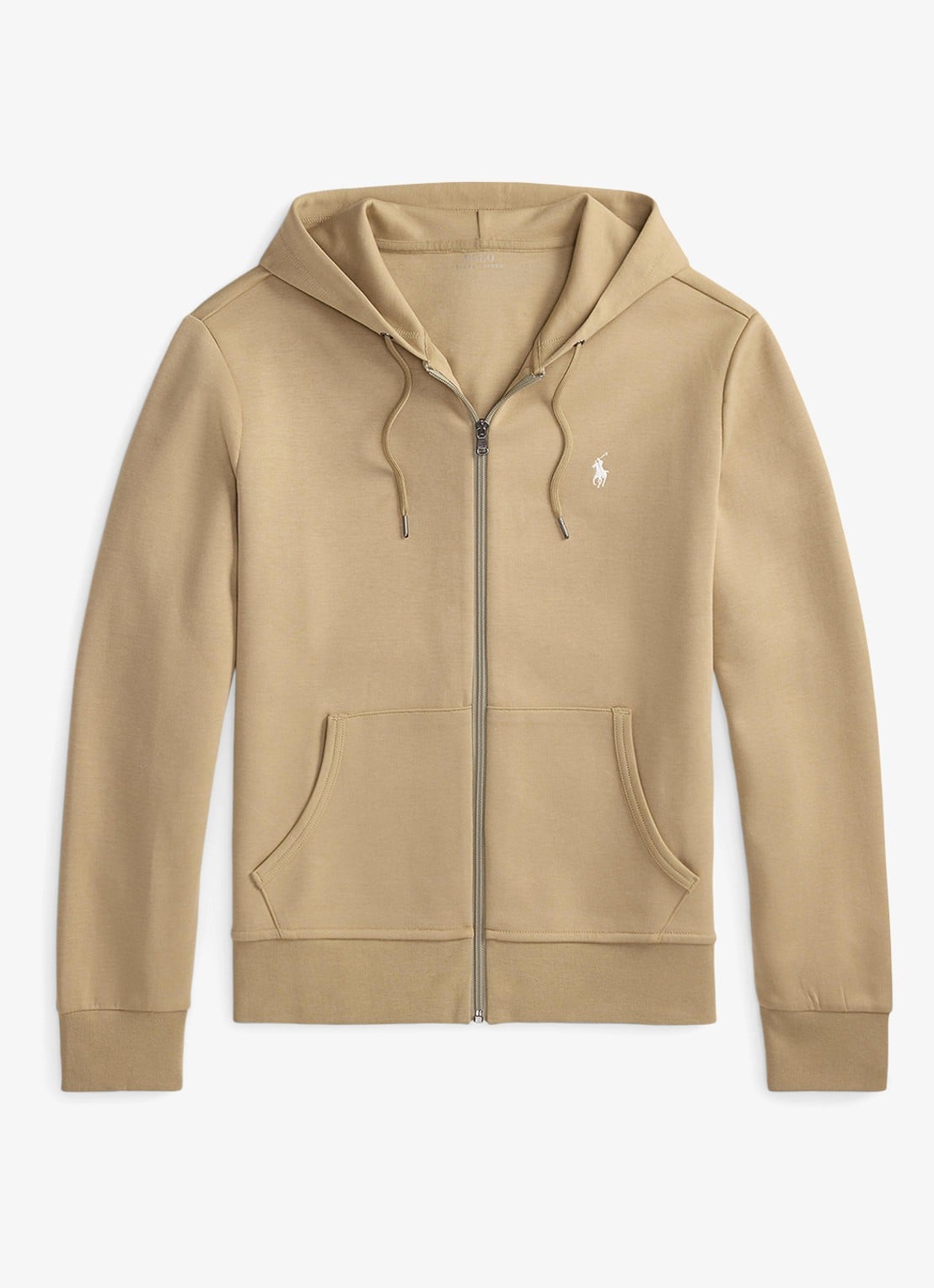 Ralph Lauren Sweatvest met steekzakken en logoborduring - voorkant 3 surrey tan / beige