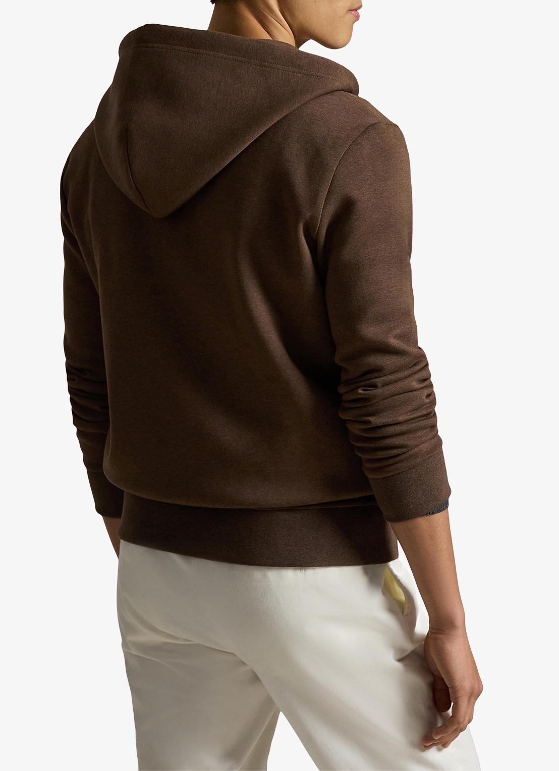 Ralph Lauren Sweatvest met steekzakken en logoborduring - achterkant nutmeg brown heather