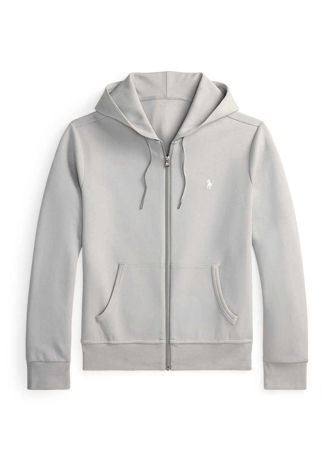 Ralph Lauren Sweatvest met steekzakken en logoborduring - voorkant soft grey