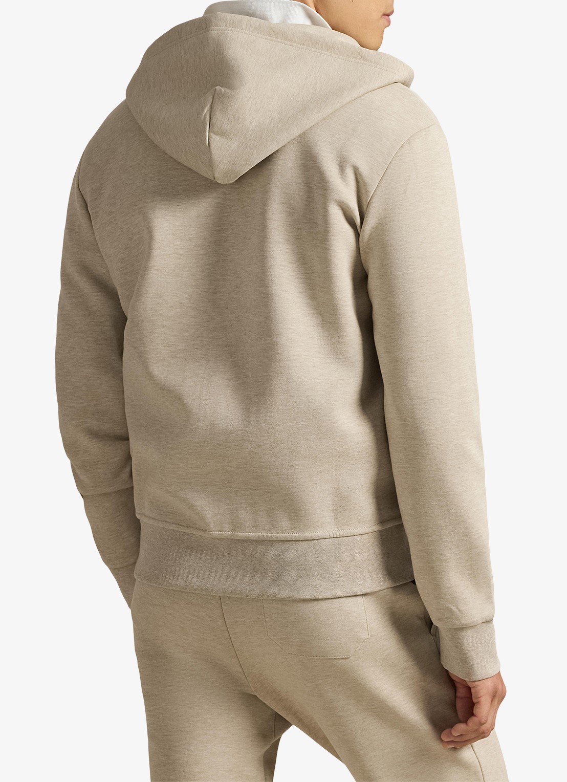 Ralph Lauren Sweatvest met steekzakken en logoborduring - achterkant tuscan beige heather