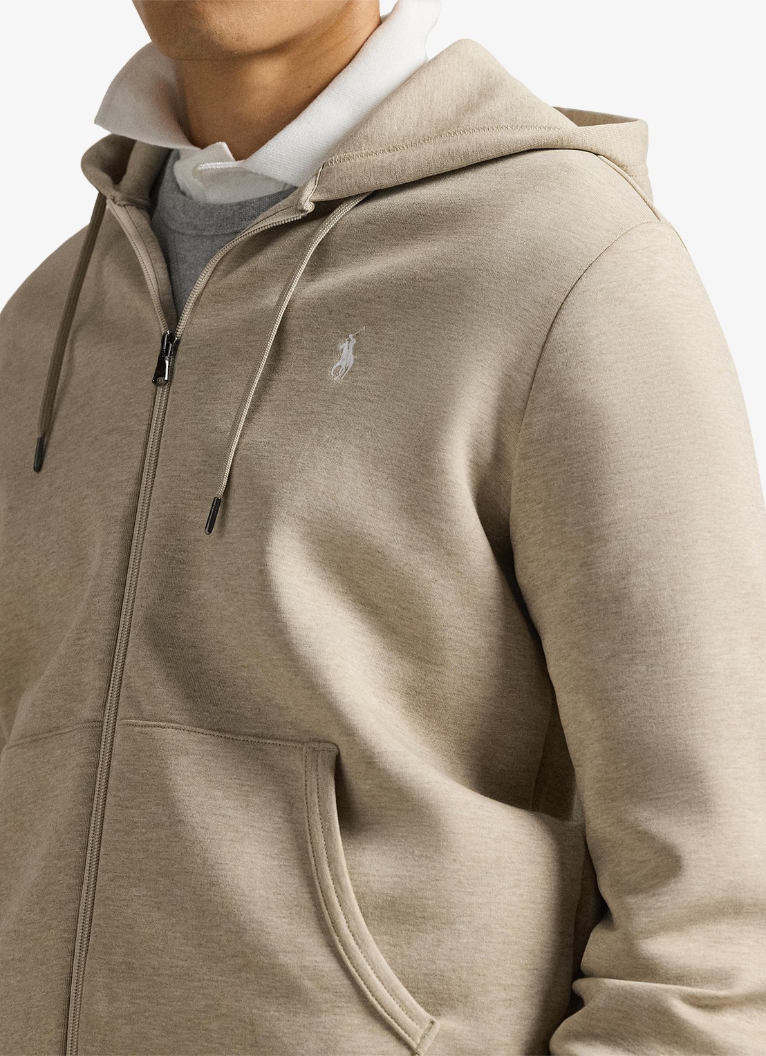 Ralph Lauren Sweatvest met steekzakken en logoborduring - detail 5 tuscan beige heather