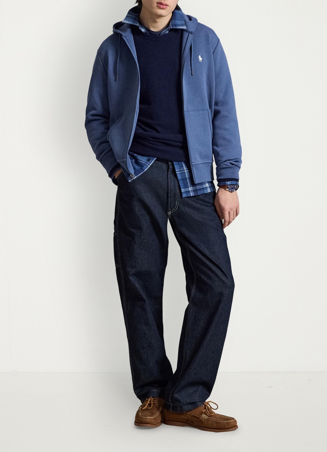 Ralph Lauren Sweatvest met steekzakken en logoborduring - detail 3 earth blue / blauw