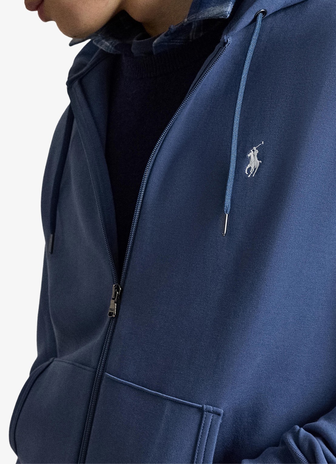 Ralph Lauren Sweatvest met steekzakken en logoborduring - detail 4 earth blue / blauw
